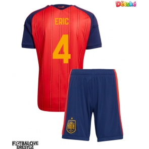 Španělsko Eric Garcia #4 Dětské Domácí dres komplet MS 2026 Krátký Rukáv (+ trenýrky)